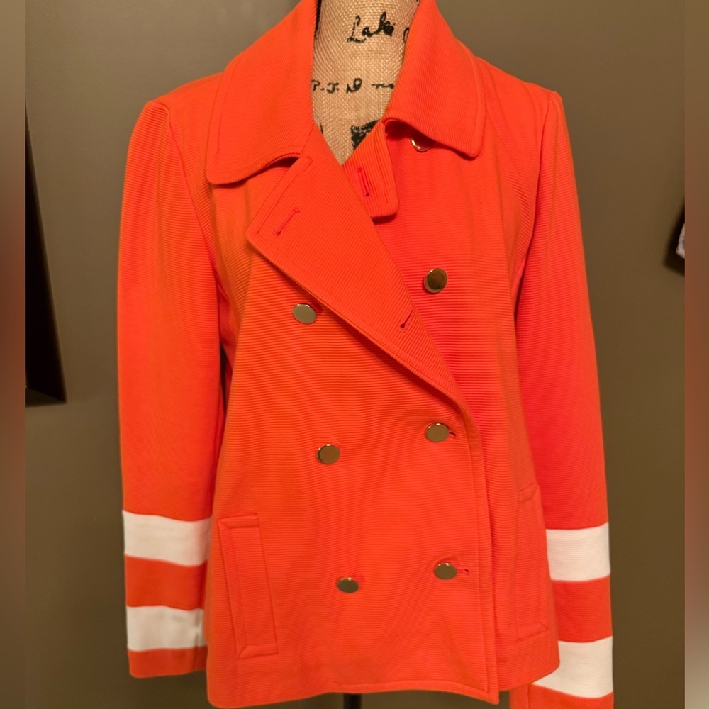 Crown & Ivy Orange Double-Breasted Jacket
